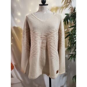 State of Elevenate Womens 100% Lambswool Sweater Size L Aztec Tribal Nordic Knit